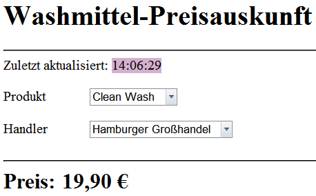 Screeshot - Beispiel Washmittel-Preisauskunft